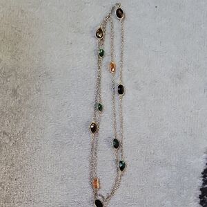 Source Unknown Black and Green Bohemian Necklace